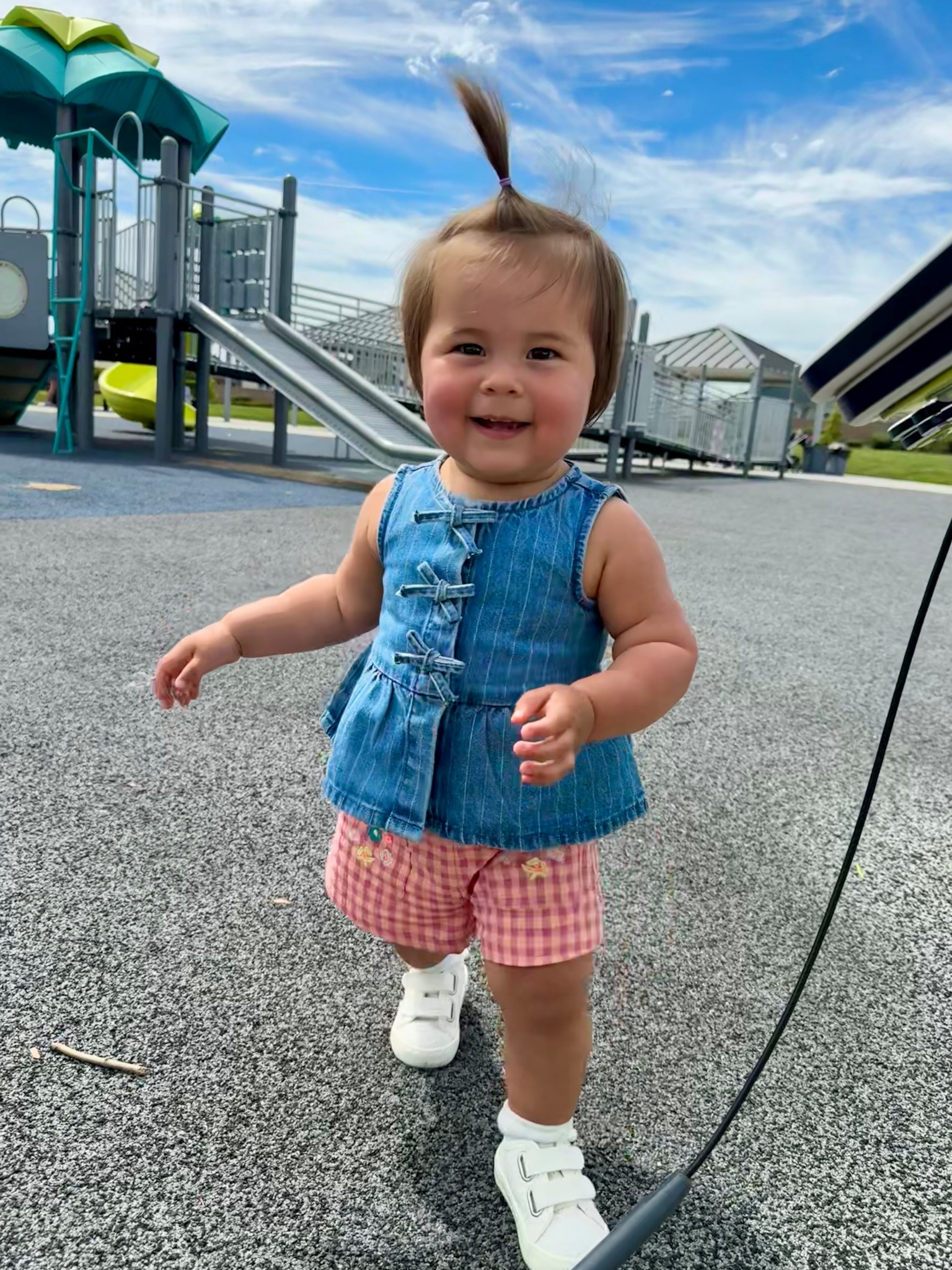 Toddler girl outfit
Baby girl outfit
Denim top
Plaid shorts
Vacation outfit
Toddler shoes 

#LTKFamily #LTKBaby #LTKKids