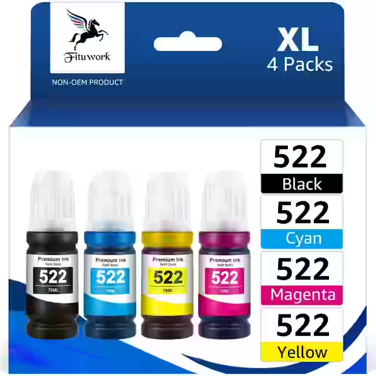 522 Ink Bottle Compatible for Epson 522 Ink Bottles Work for Epson Ecotank ET-2803 ET-4800 ET-280... | Walmart (US)