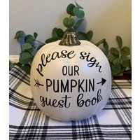 Fall Wedding Pumpkin Guest Book, Sign Our Book Sign, Wedding, Registry, Decorations | Etsy (US)