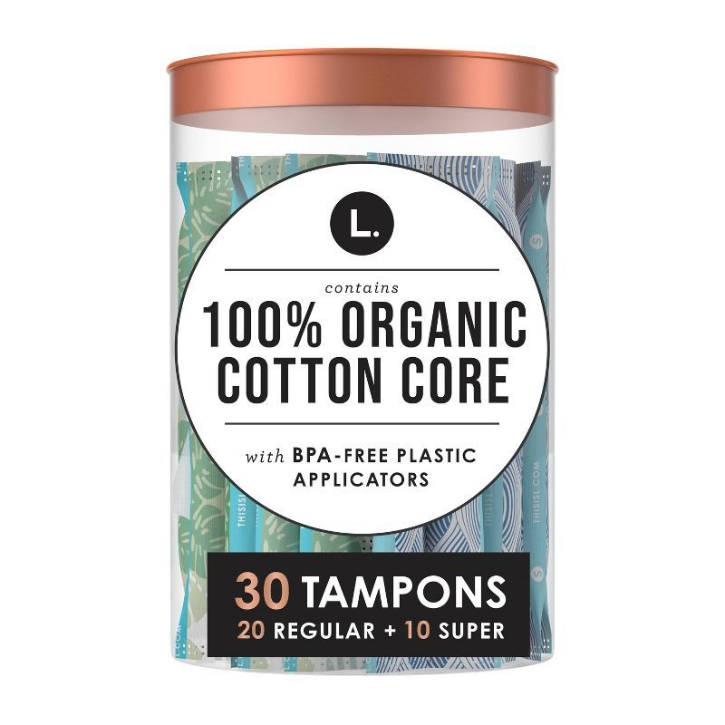 L . Organic Cotton Full Size Multipack Tampons - Regular/Super - 30ct | Target