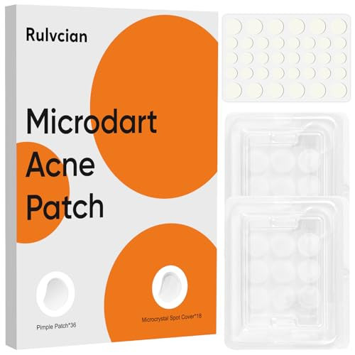 Rulvcian Microdart Acne Patches for Face(18 Counts) & Salicylic Acid Pimple Patches(36 Counts), Fast-Acting Zit Patches for Pimples & Blemishes, Target Early Stage & Deep Pimples | Amazon (US)