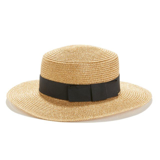 Shiny Straw Canotier Hat | La Redoute (UK)