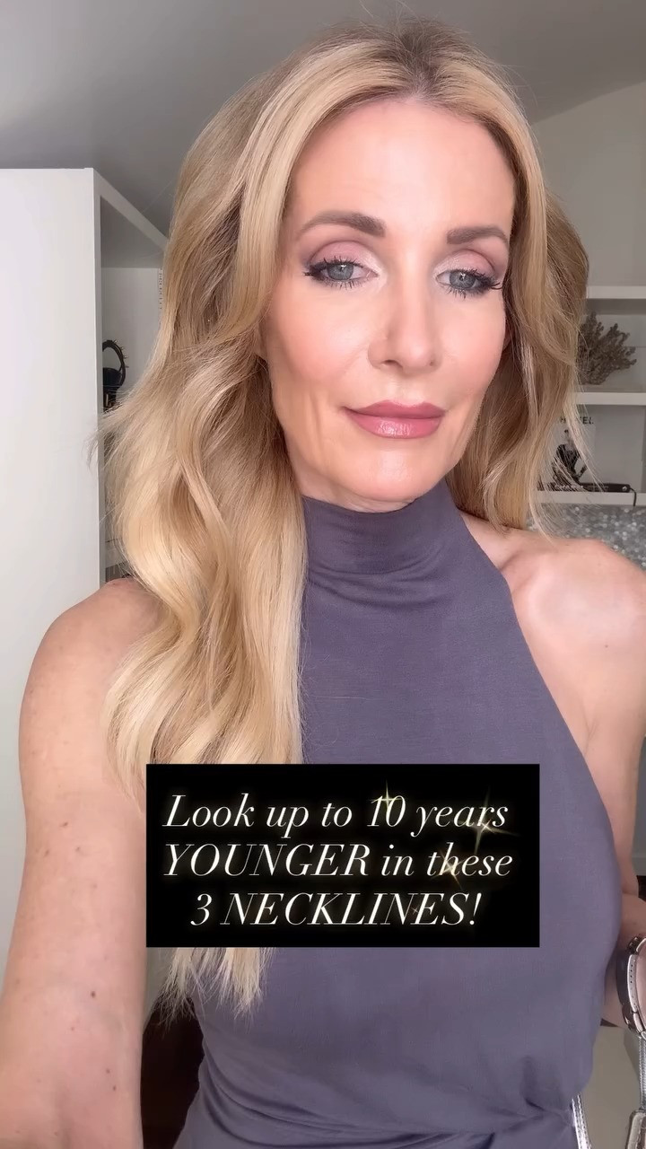 ✨ Want to look up to 10 years younger? Start with your neckline!

1️⃣ Halter – shows off your shoulders, always sexy.
2️⃣ V-neck – elongates your upper body; makes you taller, slimmer, and younger.
3️⃣ Sweetheart – highlights your décolletage while elongating your top half.

PS - the stunning purple maxi dress and the denim jumpsuit are both under $100 and so are both bomber jackets!

Everything I’m wearing runs true to size: XS in dresses, jackets, and tops; 24 in jeans; XS in the denim jumpsuit. 

 

#LTKootd #LTKSeasonal #LTKOver40