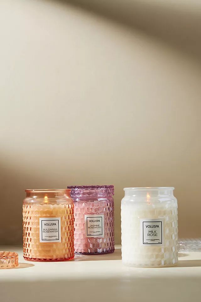 Voluspa Roses Embossed Jar Candle | Anthropologie (US)