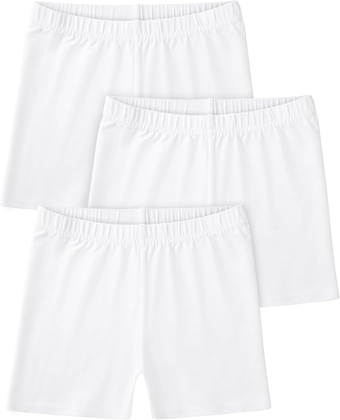 3 Pack Girls Bike Shorts Kids Cartwheel Basic Cotton Under Dress Biker Shorts for Running Dance | Amazon (US)