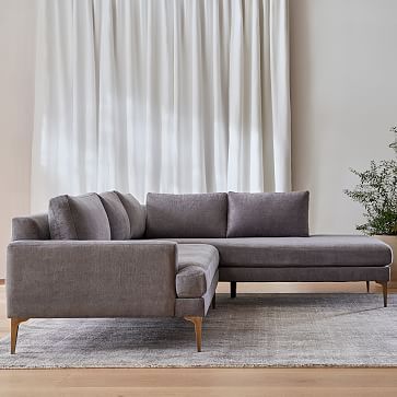 Andes 2-Piece Bumper Chaise Sectional (90"–105") | West Elm (US)