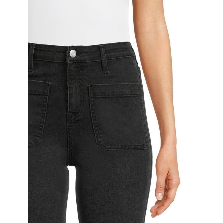 Time and Tru Women's Patch Pocket Flare Jeans | Walmart (US)