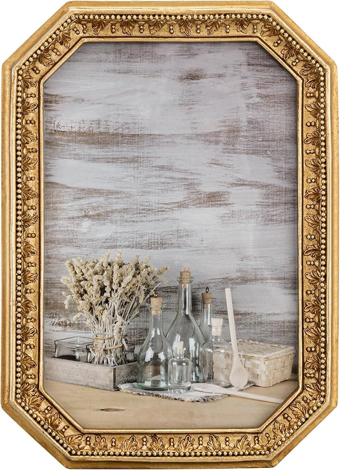 eletecpro 4x6 Vintage Picture Frame, Antique Ornate Gold Photo Frame 4 x 6 with Real Glass for Ta... | Amazon (US)