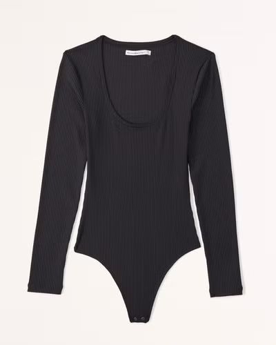 Long-Sleeve Scoopneck Ribbed Bodysuit | Abercrombie & Fitch (US)