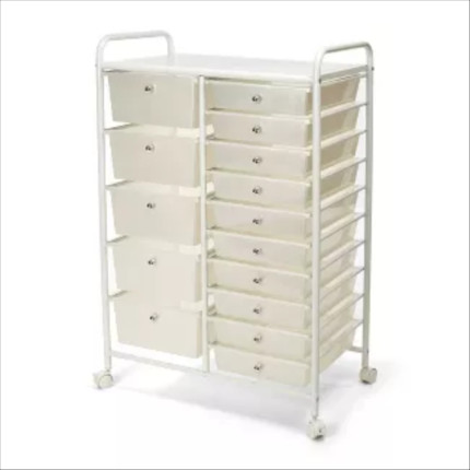 Click for more info about Seville Classics 15 Drawer Steel Organizer Wheeled Cart