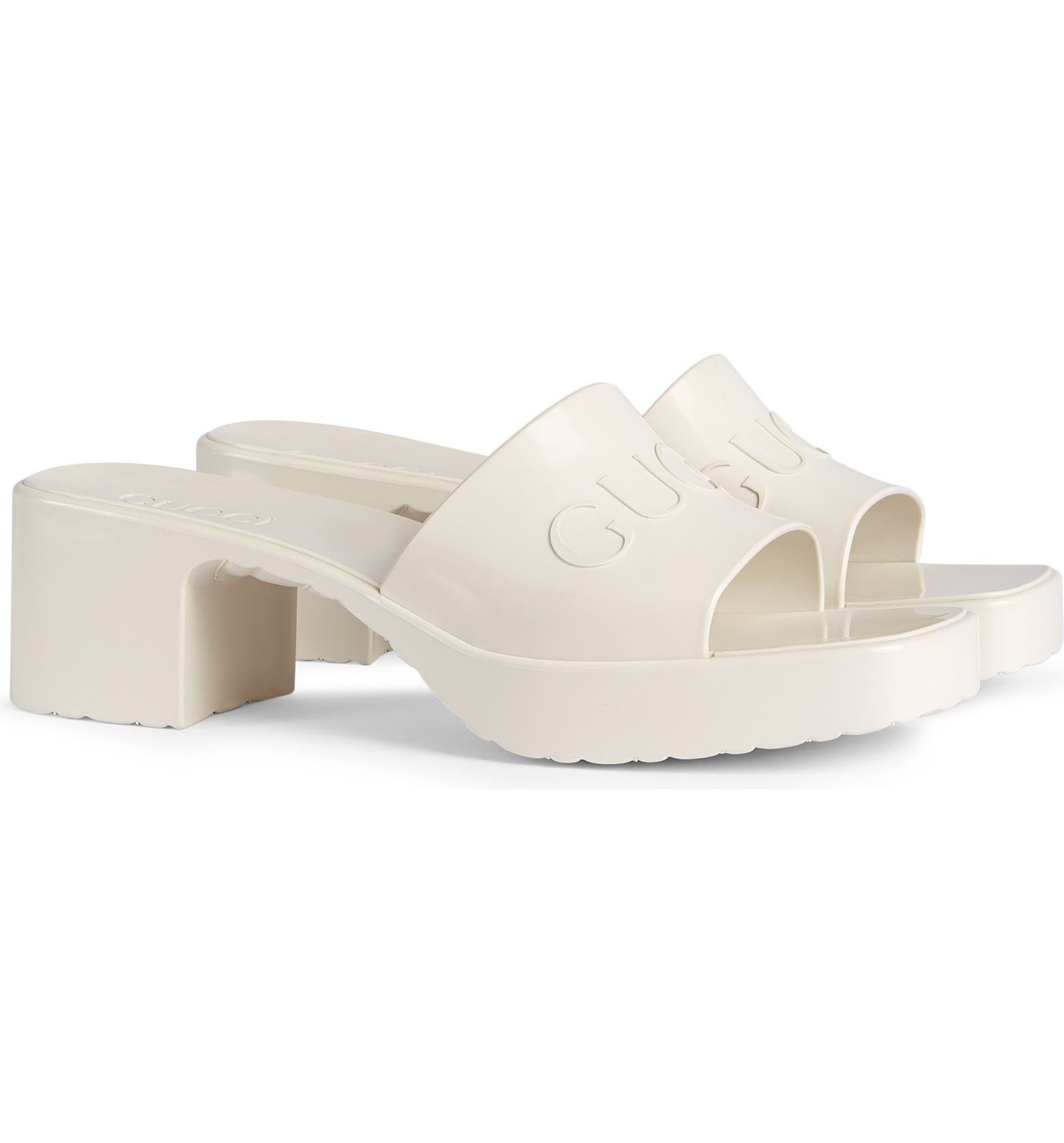 Gucci Rubber Logo Platform Slide Sandal (Women) | Nordstrom | Nordstrom