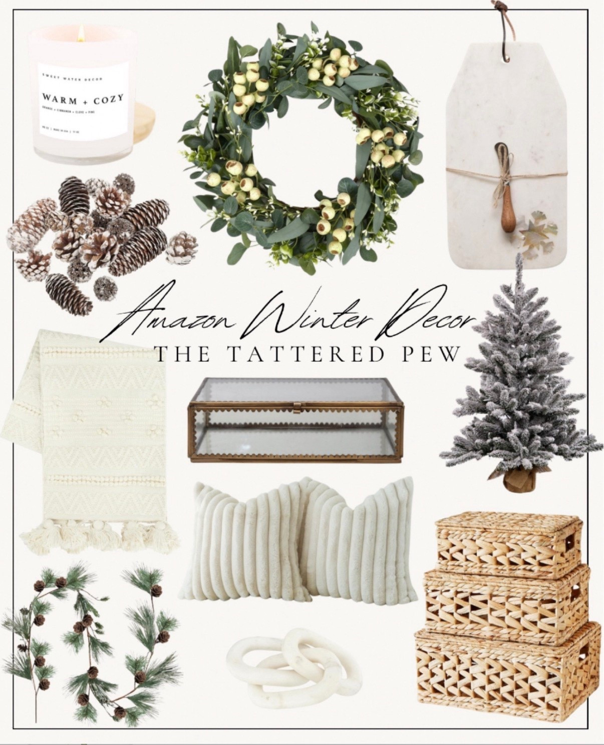 Winter decor finds from Amazon! 

Fluffy throw pillows, cozy throw blanket, winter wreath, pinecone decorations, pine tree decor, winter garland, charcuterie board, winter warm and cozy candle  

#LTKhome #LTKstyletip #LTKfindsunder100