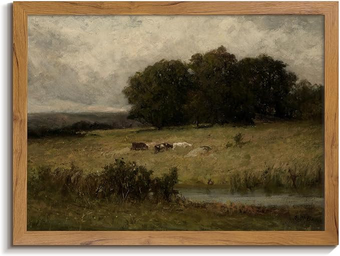 Gardenia Art Vintage Country Field Wall Art Décor Abstract Herding Landscape Wall Painting Retro... | Amazon (US)