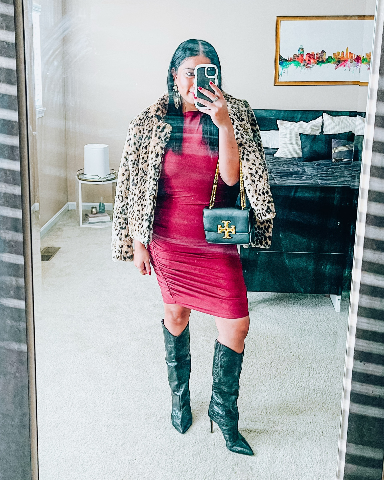 Holiday cold weather outfit
Girls night out
Ruched dress
Leopard fur coat
Black schutz boots
Open edit dress


#LTKSeasonal #LTKShoeCrush #LTKHoliday