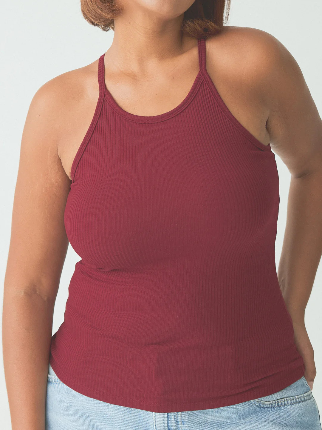 Ribbed High Neck Brami | Klassy