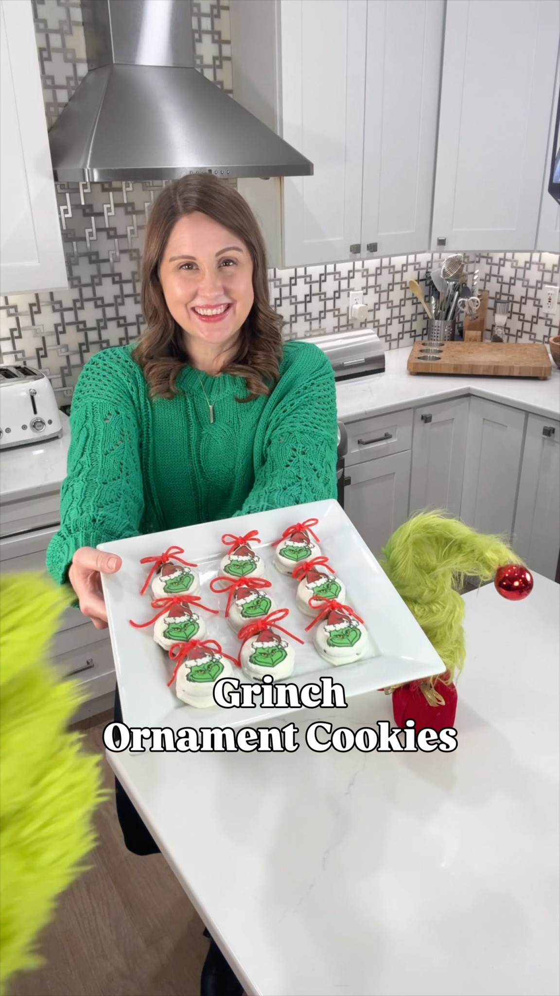 💚 How adorable are these Grinch ornament cookies?! Holiday Oreos dipped in white chocolate, topped with edible Grinch faces, a mini Reese’s “ornament cap,” and the cutest candy bow. Easy, festive, and guaranteed to steal the show at any holiday party or movie night! 🎄✨

#GrinchTreats #HolidayBaking #FestiveSnacks #Grinchmas #HowTheGrinchStoleChristmas #ChristmasTreats #LTKFamily #ChristmasCookies 

#LTKSeasonal #LTKHoliday #LTKGiftGuide