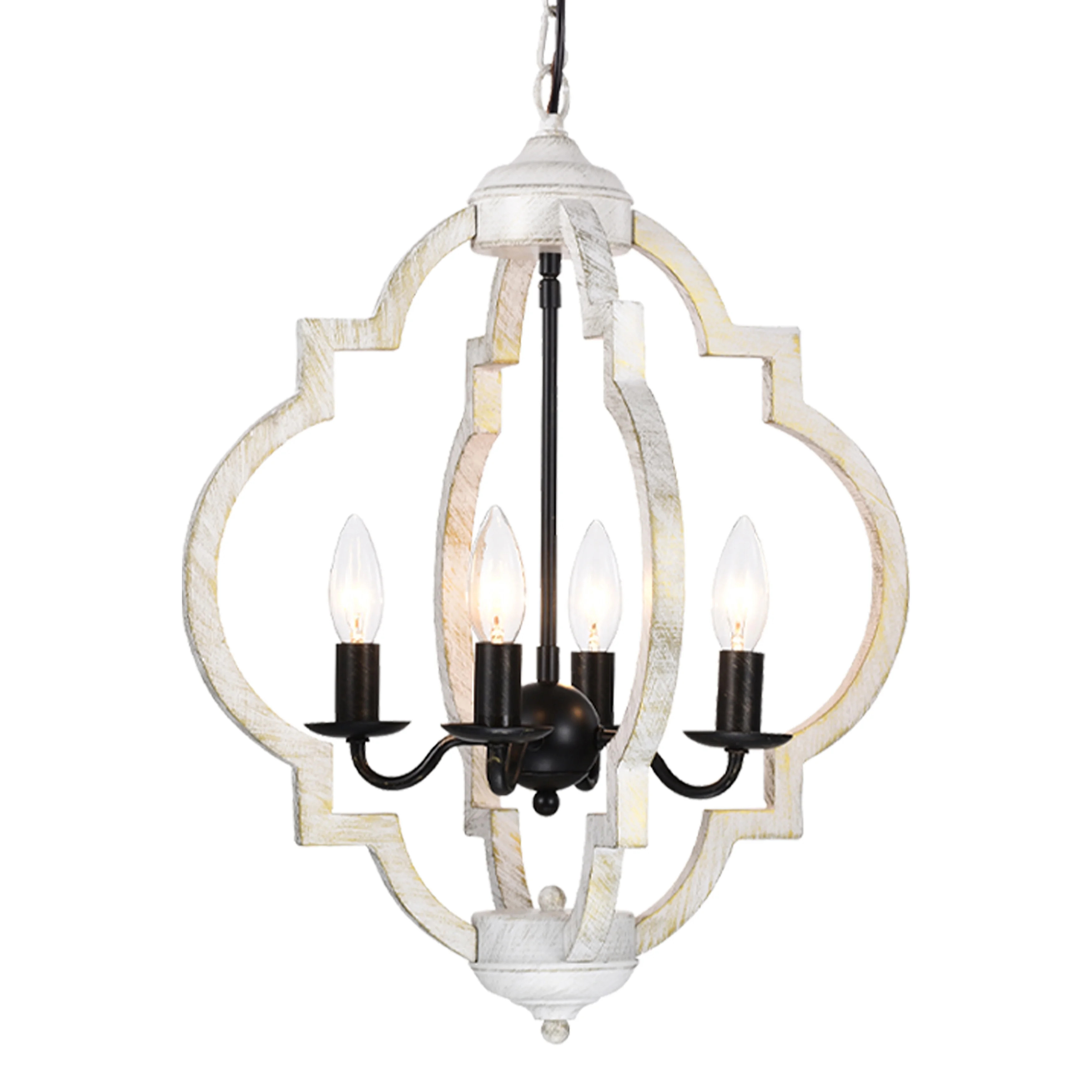 LaLuLa Rustic Farmhouse 4-Light Chandelier Hanging Ceiling Light Fixtures for Dining Room Pendant... | Walmart (US)