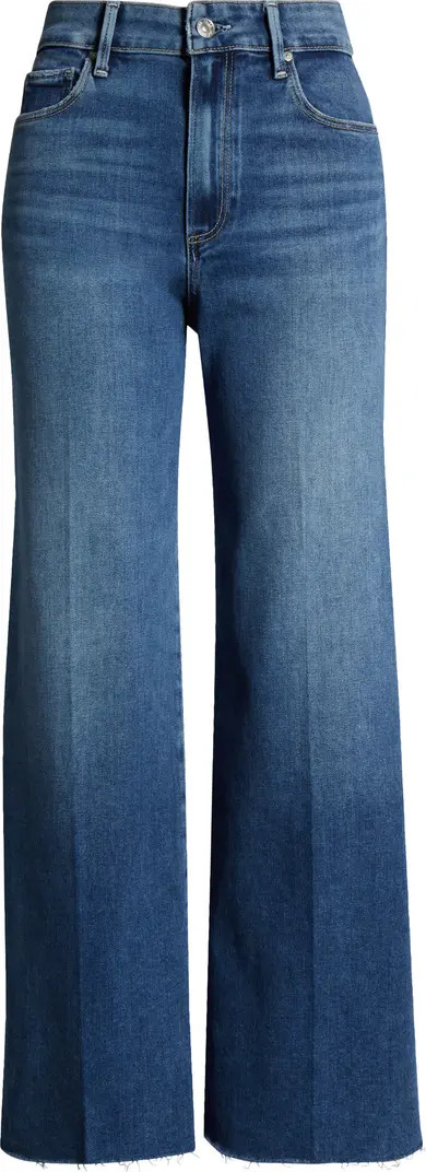 PAIGE Anessa Raw Hem High Waist Wide Leg Jeans | Nordstrom | Nordstrom