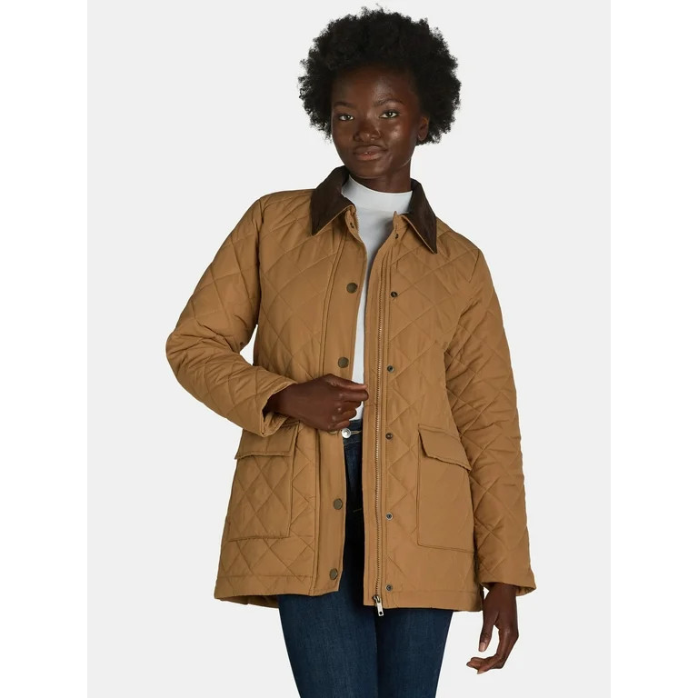 Time and Tru Women's and Women's Plus Quilted Barn Coat, Sizes XS-3X | Walmart (US)