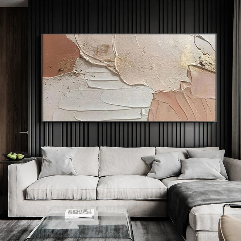 Earth Tone Wall Art Custom Canvas Wall Art Wabi Sabi Wall Art Calming Painting Over Bed Painting ... | Etsy (US)