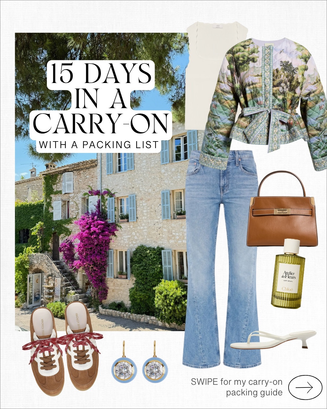 WHAT TO PACK in your carry-on! How to pack for 15 days without checking a bag!! ✈️

These pieces will not only work perfectly for any vacation you have coming up, but will be the pieces you wear now and all the way through fall!

A few years ago, my middle son Jack and I went on a 15 day trip to London and Italy. Heathrow was in the news for record lost luggage at the time, and I wasn’t about to take any chances. I managed to fit everything into a carry-on! 😳 It was tricky, but with good compression cubes and a little outfit planning, it really did work out well.

4 tips to pack like a pro-stylist ⭐️
✔️ Compression packing cubes are essential for organizing well
✔️ Wear your heaviest items on the plane, like sneakers and jackets
✔️ Limit shoes to 3-4 pairs
✔️ Choose accessories wisely 
✔️Packing light doesn’t mean packing boring - have fun with it!

#LTKTravel #LTKSeasonal #LTKOver40