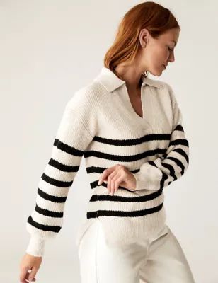 Striped Collared Jumper | Marks and Spencer US