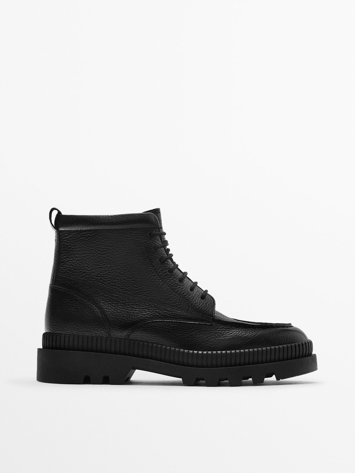 Leather floater track boots | Massimo Dutti (US)