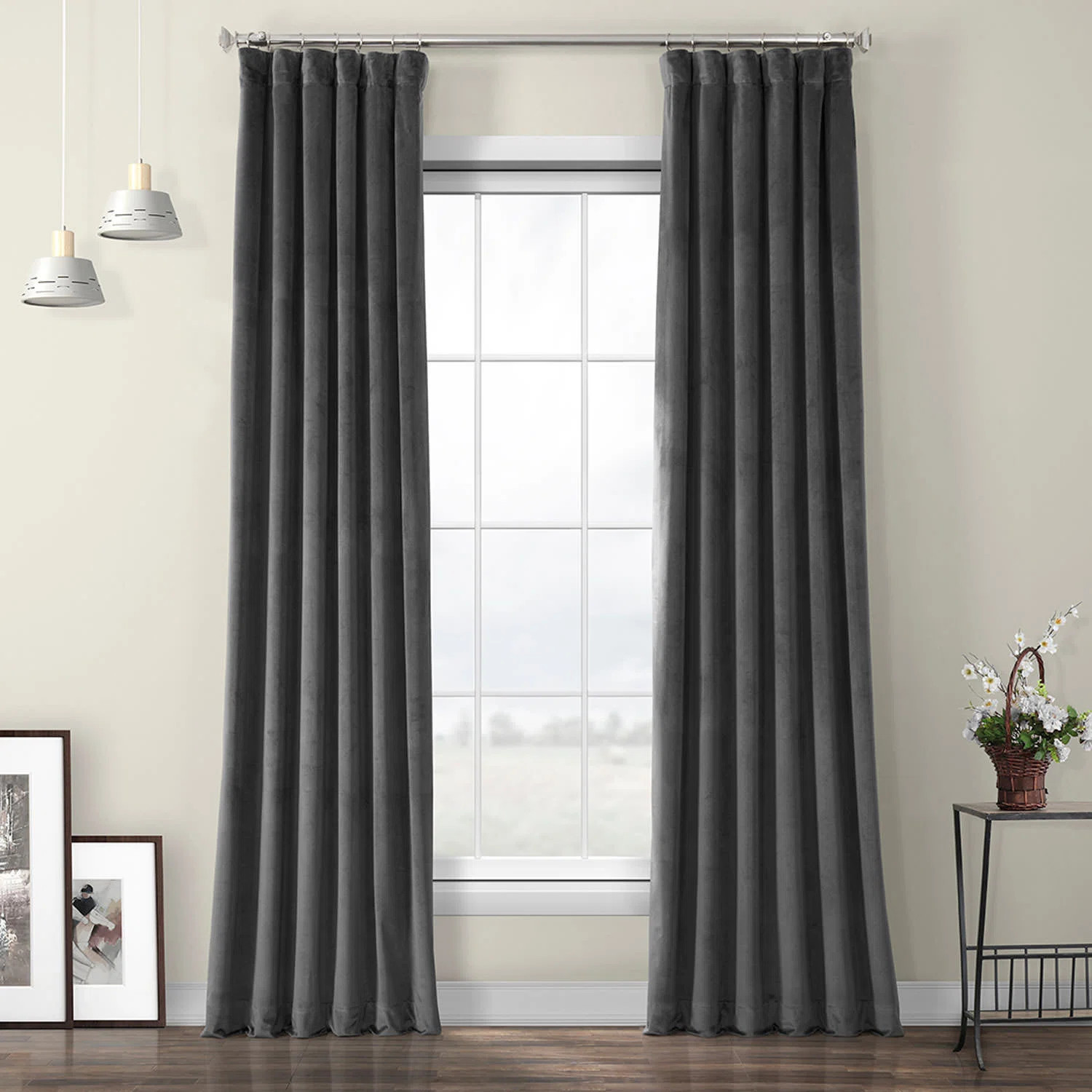Heritage Velvet Solid Room Darkening Rod Pocket Single Curtain Panel | Wayfair Professional