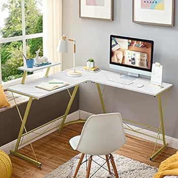Mr IRONSTONE L Shaped Desk, Computer Corner Desk, Home Gaming Desk, Office Writing Workstation with  | Amazon (US)