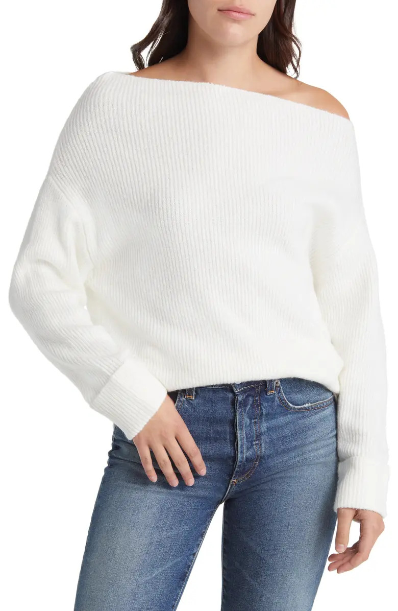One-Shoulder Rib Sweater | Nordstrom