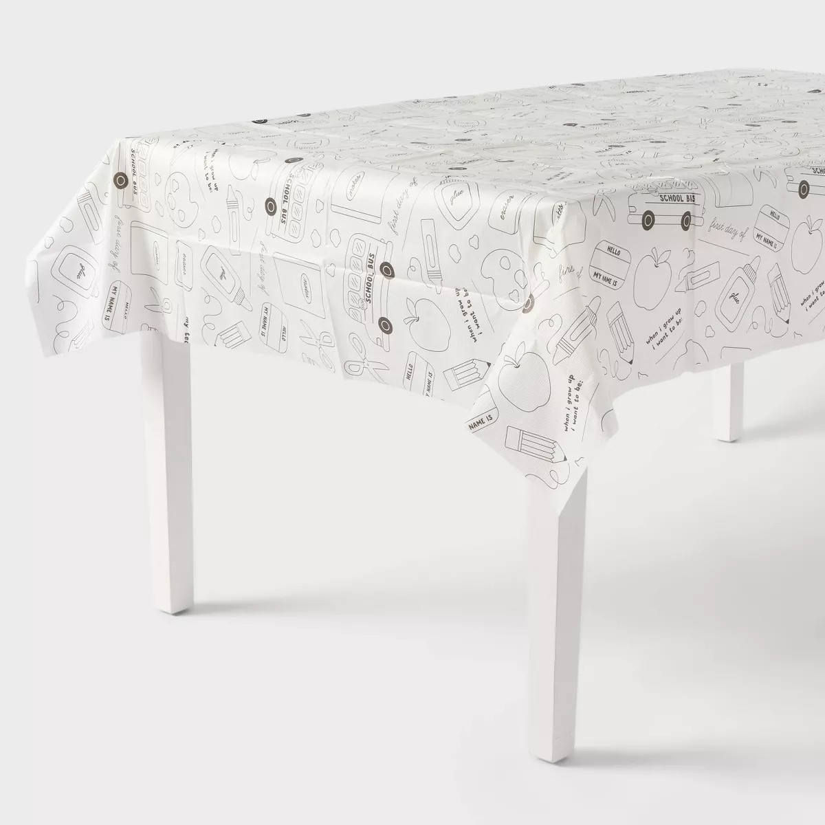 First Day of School Color Your Own Table Cover, Teacher Supplies - Spritz™ | Target