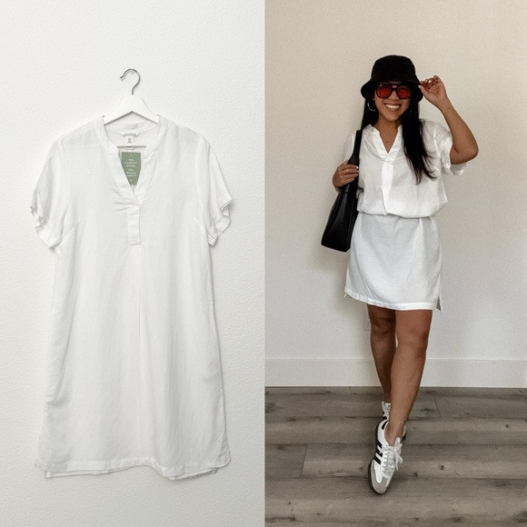 White Linen Blend Tunic Dress (XS, M) | Poshmark