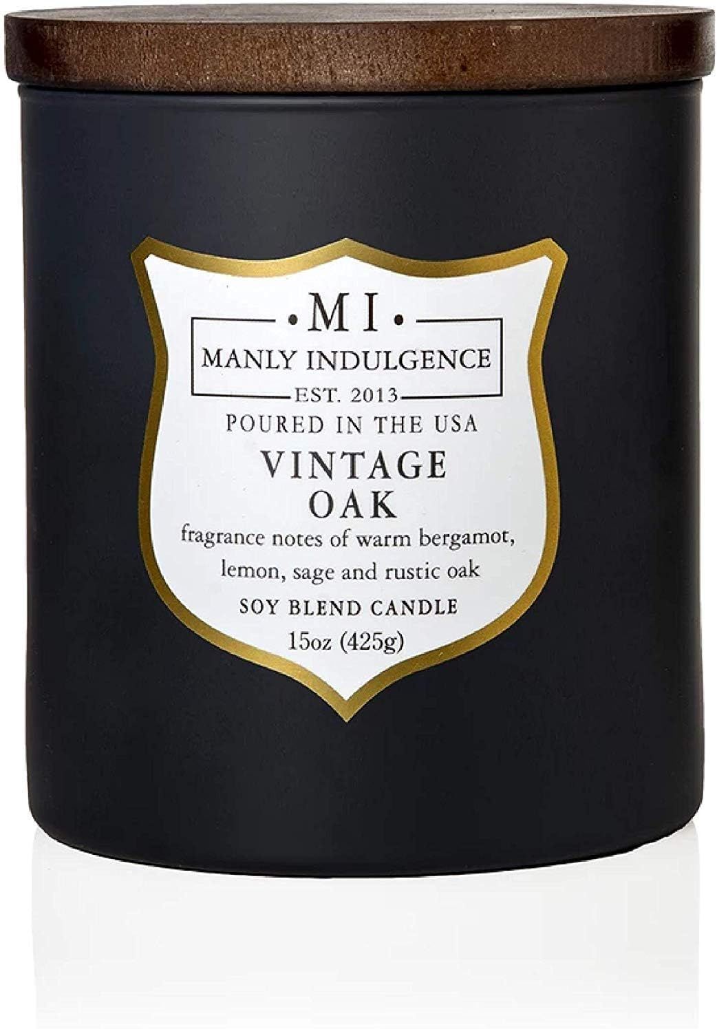 Manly Indulgence Vintage Oak Scented Jar Candle, 15 Oz, Grey | Amazon (US)