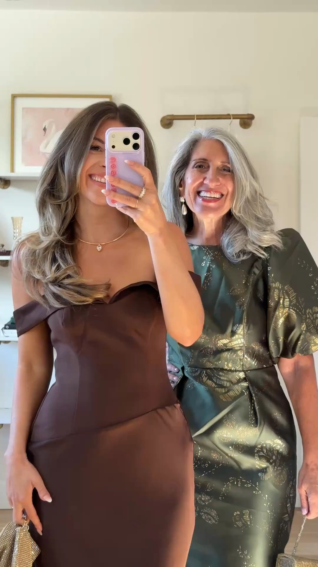 brown satin off-the-shoulder gown with a sweetheart neckline, olive green brocade gown with a gold floral pattern and puff sleeves mom and me formal wedding guest and mother of the bride dresses 💍

revolve code: tulip

I’m 5’4” and wear a size small/2 

mom is 5’4” and wears a medium/6

fall wedding guest dresses, wedding guest dresses, cocktail dresses, semi-formal dresses, black tie wedding guest dresses, destination wedding guest dresses, garden party dresses, wedding guest outfit ideas, mom & me outfits, mom & me dresses, matching outfits, mother daughter outfits, family photo outfits, wedding guest dresses, mother of the bride, mother of the groom, wedding guest outfit ideas

#LTKSeasonal #LTKootd #LTKgrwm