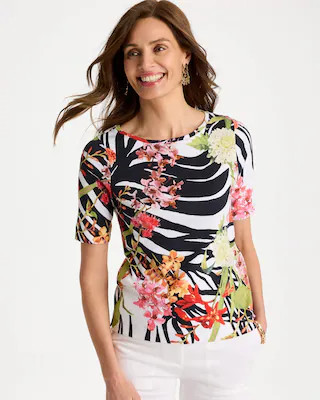 Pima Cotton Elbow-Sleeve Tee | Chico's | Chico's