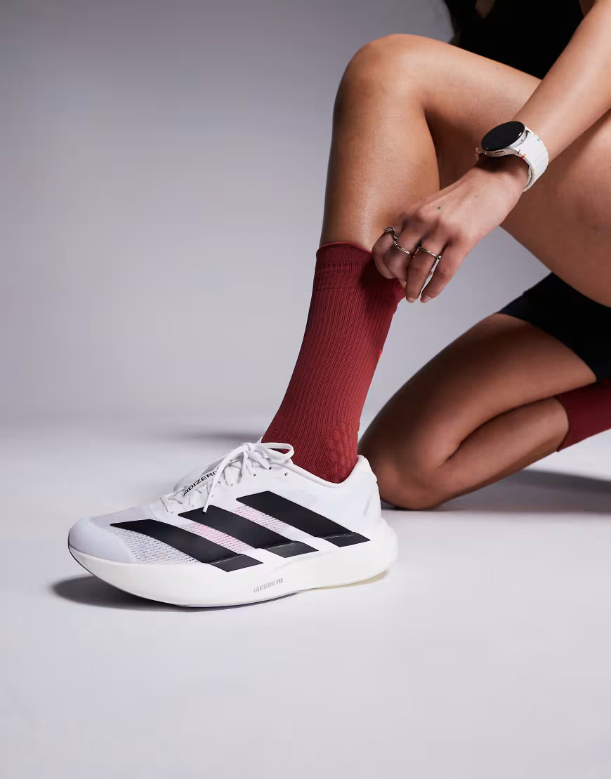 adidas Running Adizero Evo SL sneakers in white and black | ASOS (Global)