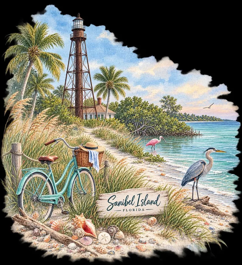 Sanibel Island Florida PNG, Watercolor Travel Art, Sanibel Lighthouse PNG, Florida Beach Clipart,... | Etsy (Global)