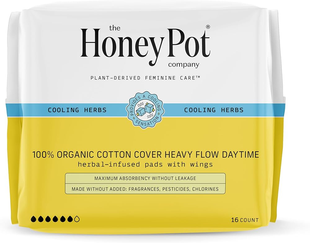 The Honey Pot Company - Herbal Pads for Women - Heavy Flow w/Wings - Infused w/Essential Oils for... | Amazon (US)