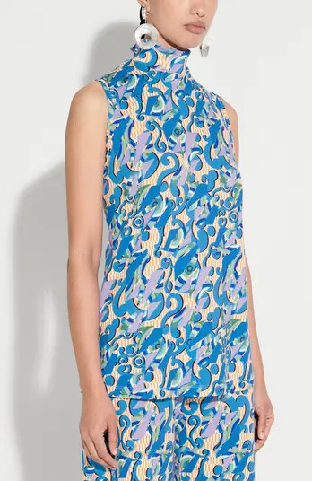 De Loreta Jubileo Mock Neck Sleeveless Cotton Top | Nordstrom | Nordstrom