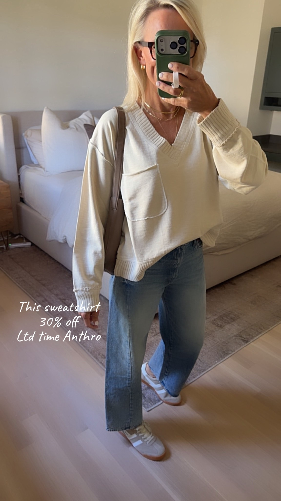 New fall arrivals!
Some are 30% off
For a limited time

This sweatshirt is one of them. Love it bc it’s different & elevated 
Wearing small

Denim - Mother, premium price but I loveeee them. Size 27 tts 
Almost sold out. Linking to another retailer too

#LTKgrwm #LTKSaleAlert #LTKOver40