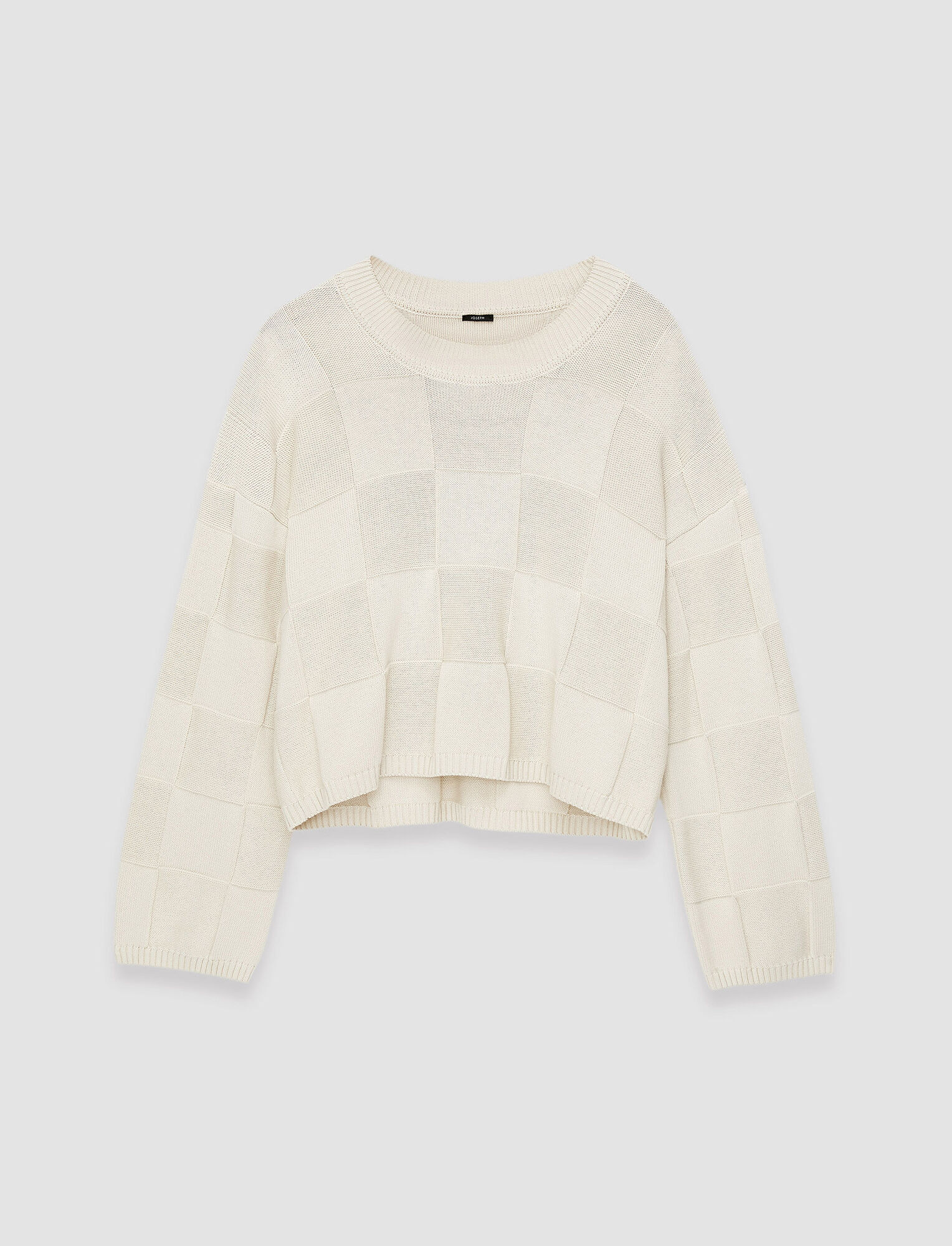 Textured Vichy Crew Neck Jumper | Joseph