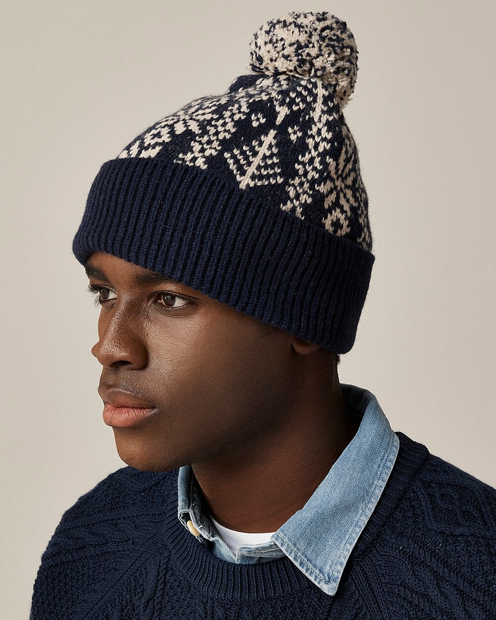 Wool Fair Isle pom-pom beanie | J. Crew US