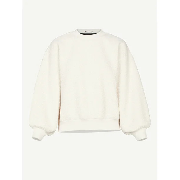 Free Assembly Women's Teddy Fleece Crewneck Sweatshirt - Walmart.com | Walmart (US)