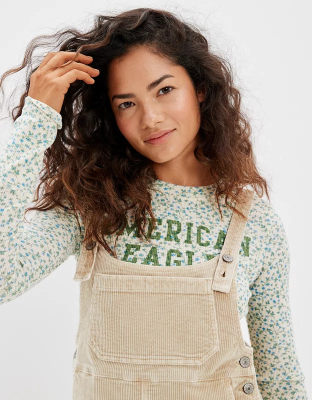 AE Corduroy Overall Mini Dress | American Eagle Outfitters (US & CA)