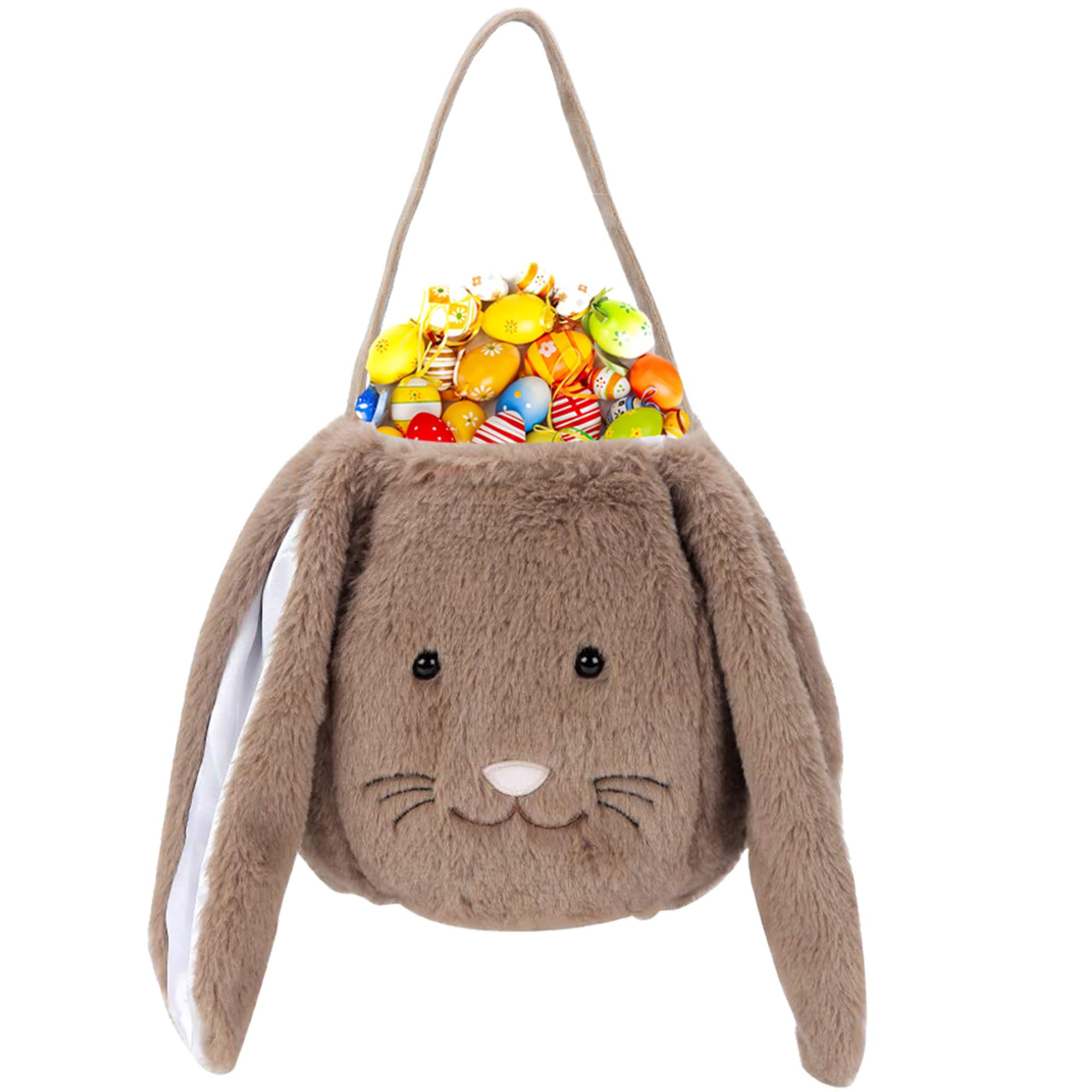 Plush Easter Bunny Basket for Kids Boys Girls Easter Buckets with Long Plush Ear Personalized Egg... | Amazon (US)