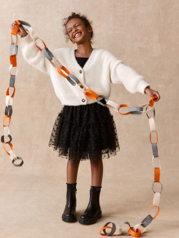 Black Spot Mesh Pull On Skirt (3-16yrs) | Next US