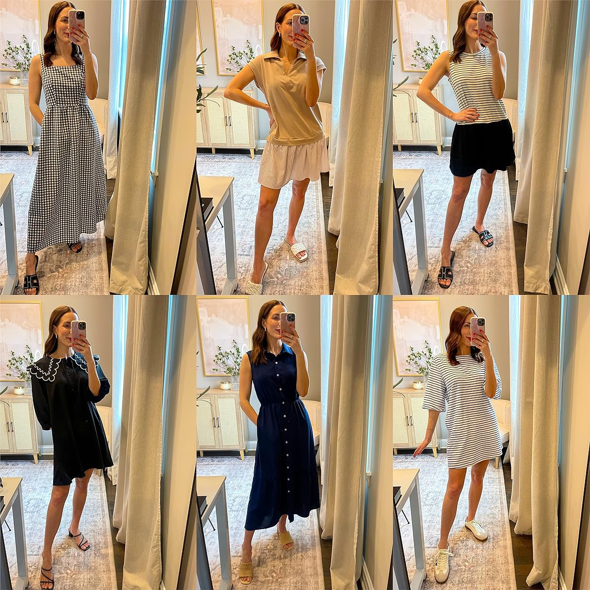 Neutral dresses that do not wrinkle! I am wearing a small in each at 5'4.5. Spring outfit, spring dress, vacation outfit 

 #LTKFindsUnder50 #LTKStyleTip