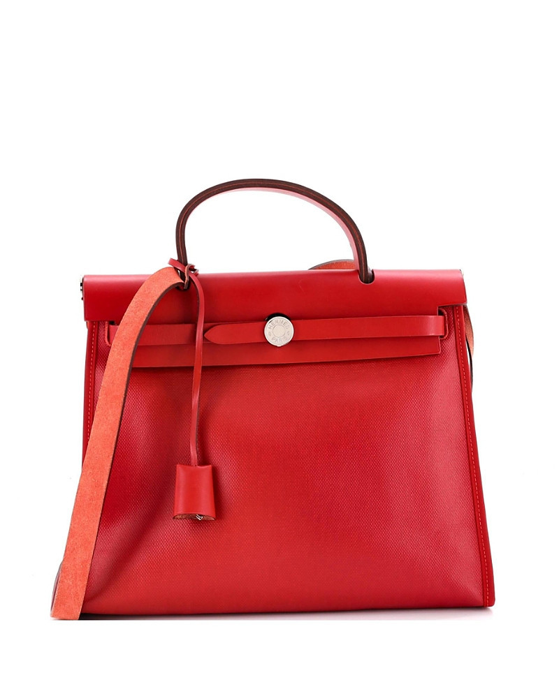 Pre-Owned HERMES 31 Herbag Zip Berline Vache Canvas and Leather | Bloomingdale's (US)