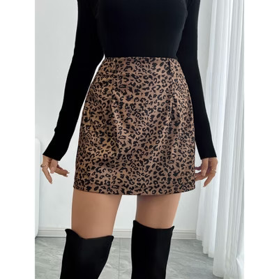 ITAFIT Women's Plus Size Leopard Skirt, Small | Target