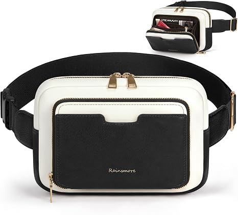 RAINSMORE Fanny Packs for Women, Leather Everywhere Vintage Belt Bag | Amazon (US)